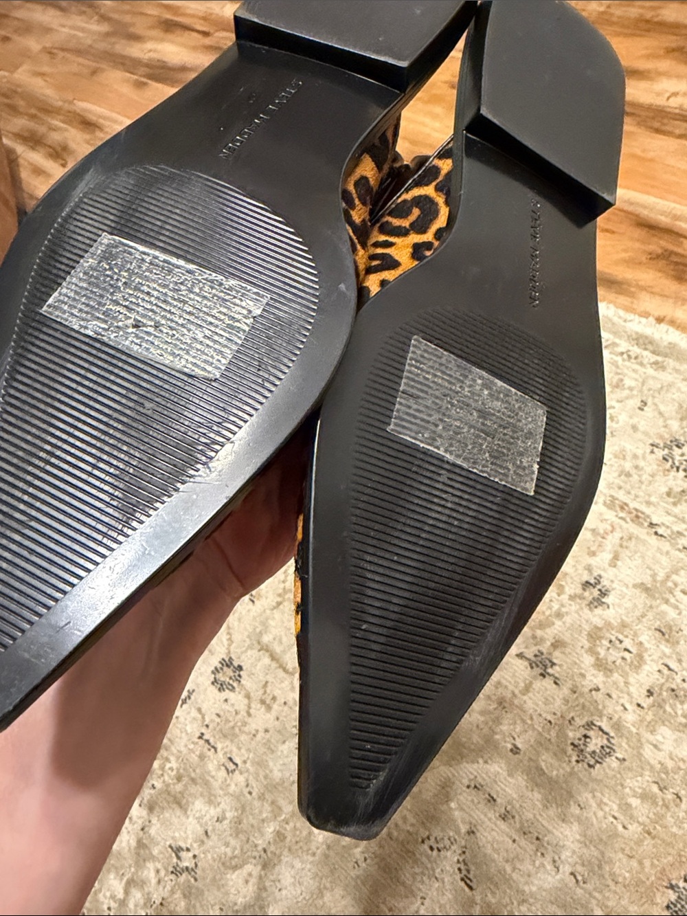 Steve Madden Leopard Print Pointed Slingback Flats - Brown/Black - Picture 8 of 8